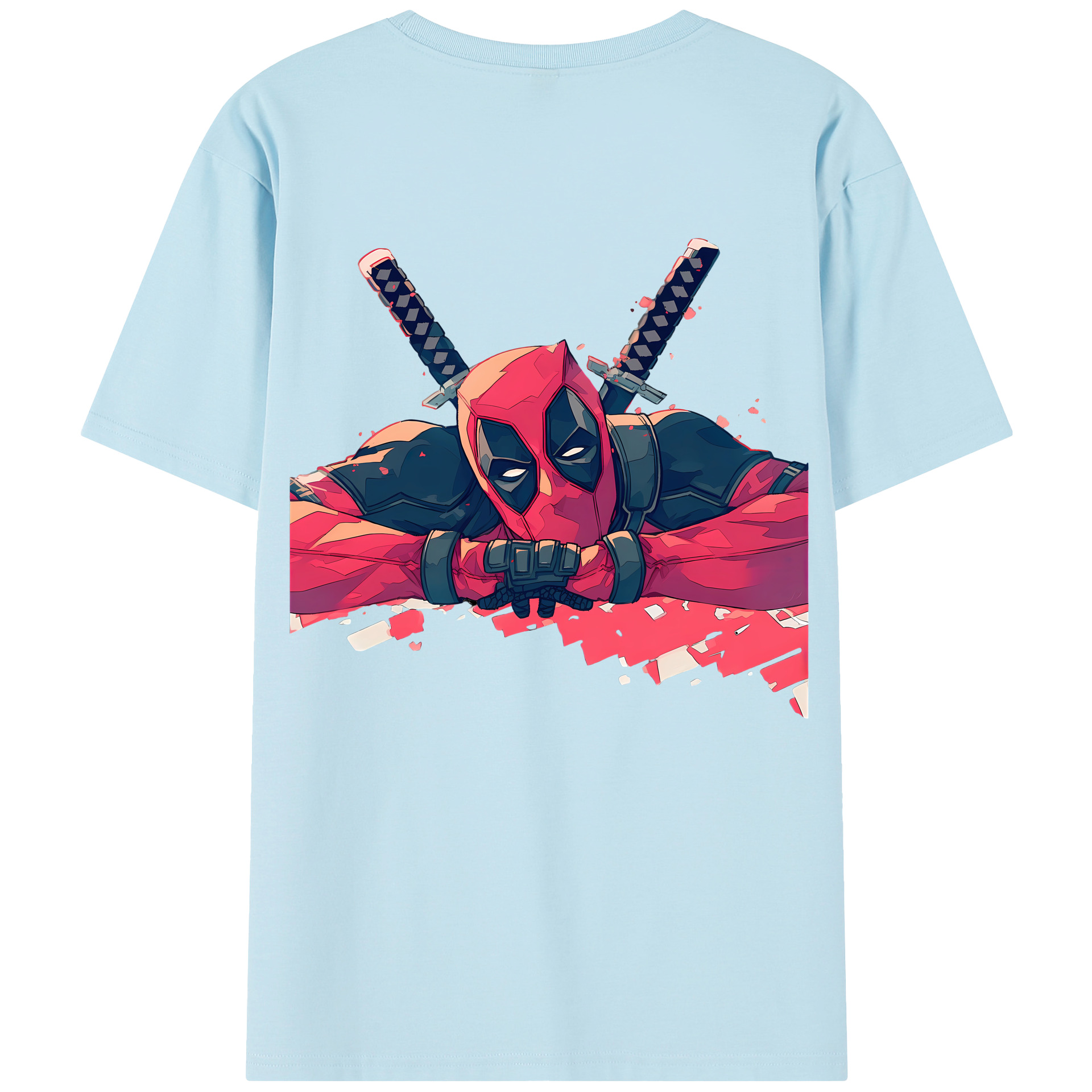 （画像用） Deadpool デッドプール 綿100％半袖Tシャツ（背面プリント）